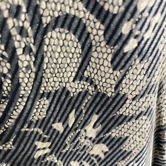 y2k Silk Midi Skirt Velvet Burnout Size 12 Black Silver Whimsigoth Office Siren - Picture 7 of 10